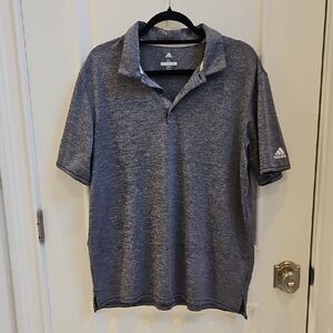 NWOT Adidas‎ Men's Blue Gray Heathered  Polo Golf  Shirt